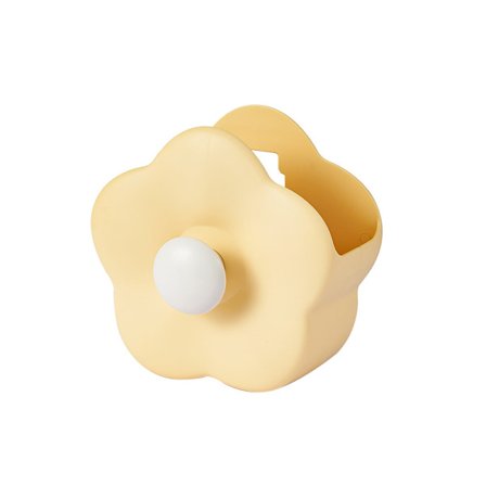 Sminkborste Förvaringslåda, Blomformad - Multifunktionell Organizer (13,9 cm x 13,5 cm x 8 cm) Gul