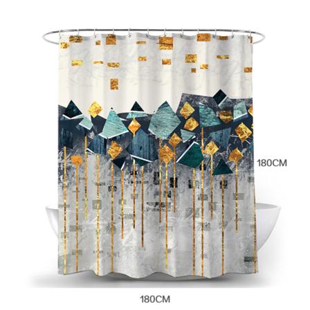 Kreativ 3D Geometrisk Figur Badrumsduschdraperi Vattentät A 180*180cm