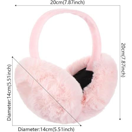 Taitettavat keinotekoisen turkin korvanl mmittimet, talvella l mpim t korvanl mmittimet naisille (musta) Black 20x20cm