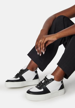 SELECTED Slfharper Leather Sneaker Black Klær