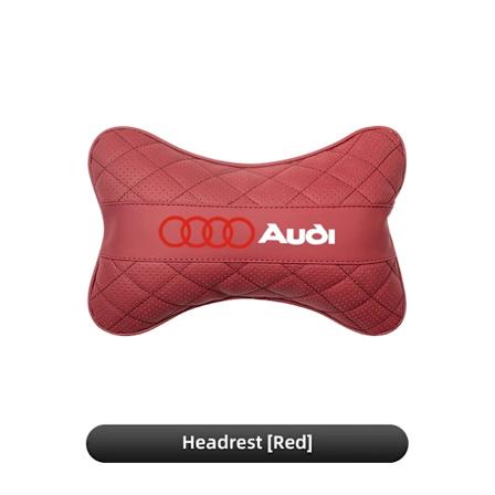 1Pcs Pu Läder Bil Sittplats Nackstöd Kudde För Audi Sline Quattro A1 A2 A4 A5 A6 A7 A8 Q1 Q2 Q3 Q4 Q5 Q6 Q7 Q8 Tt S3 S5 B8 J-Red-Headrest