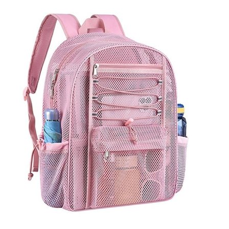 Stor rygsæk i mesh - Pink