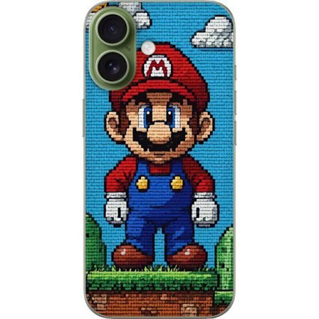 Kompatibelt Mobilskal till Apple Apple iPhone 17 Super Mario affisch Nintendo retro spelkaraktär 8bit pixelkonst klassiskt spel hjälte mural design
