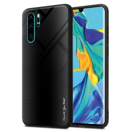Fodral till Huawei P30 PRO Skal i SVART OPAL Fodral Skydd i härdat glas och TPU silikon