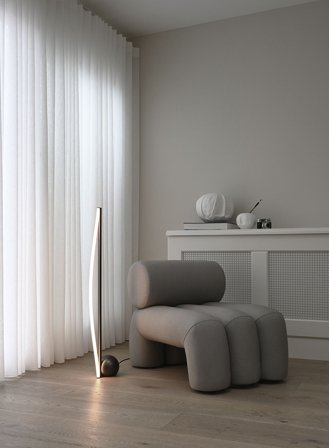 Bow gulvlampe H100 - hvit/bronse