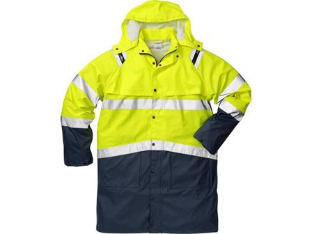 FRISTADS Regnrock 4634 RS Kl3 gul/marin 3XL - Lyreco - Arbetskläder - Arbetsjackor - Hantverk- och servicejackor
