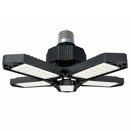 LED-garasjelys - mini-taklys med 5 justerbare paneler, deformerbar viftelampe, tak 100-265v 1500lm 6500k E27/e26 for loft, kjeller, rød