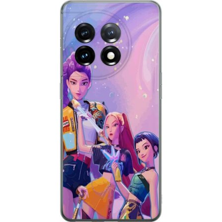Kompatibelt Mobildeksel til OnePlus 11 Futuristiske popdamer i neonfarger med magiske detaljer mot en drømmeaktig galaksebakgrunn