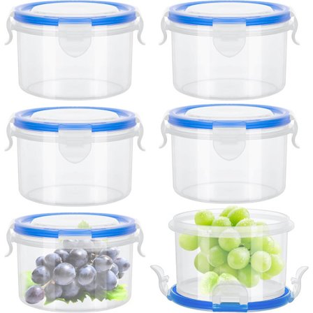 Stk Små Matbeholdere med Lokk, 300 ml Plastkrukker for Snacks, Lufttette Matbeholdere for Kjøkkenet, Gjenbrukbare Små Krukker med Lokk