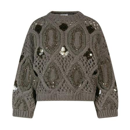 Brunello Cucinelli, Sweater Grijs, Dames, Maat:L
