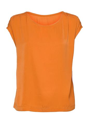 Recycle Polyester Blouse Ss Blouses Short-sleeved Oranssi Rosemunde