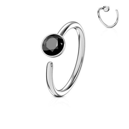 Piercingring i Titanium-IP 316L kirurgiskt stål med CZ (10 val)