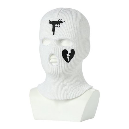 Unisex brodert balaclava strikket full face cover skimaske for løping