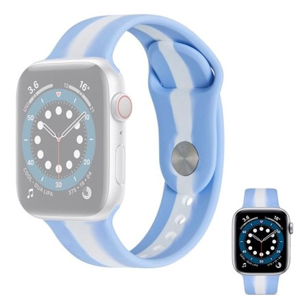 Apple Watch 42mm - 44mm färgrandigt klockarmband i silikon - Lila