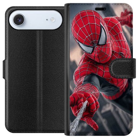Yhteensopiva Lompakkokotelo Apple Apple iPhone 17 Air Dynaaminen Spider-Man-kuvaus toimintanäkökulmasta, supervoimien teema liikkeen energialla ja e