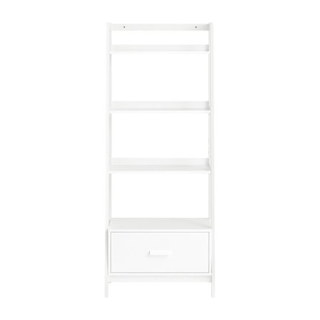 SoBuy Bogreol med 1 skuffe i hvid 64x40x159cm, moderne FRG116-W