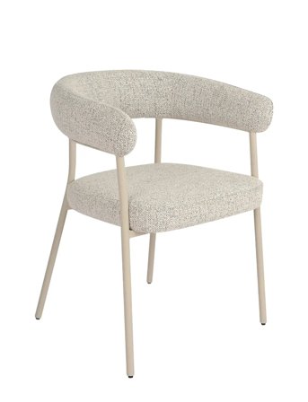 House Nordic Ylva - Dining Chair, Bouclé, Sand With Grey Legs - Beige - ONE SIZE