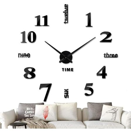 Ramfri väggklocka 3d spegel väggklocka för hem vardagsrum sovrum kontor väggdekoration