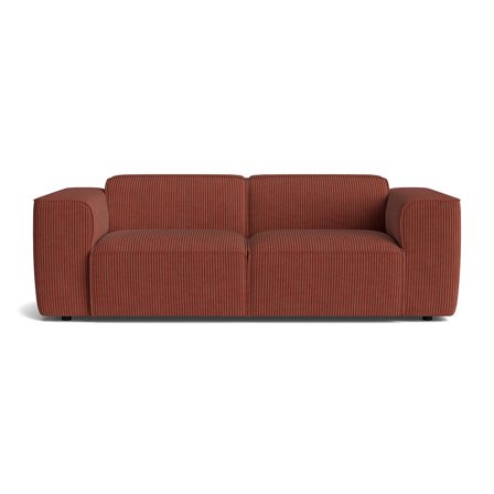 Aura 2.5-Sitzer-Sofa in Lincoln Kupfer, modernes Design mit Cord-Optik, bequeme Nozag-Federung und Kaltschaum für hohen Sitzkomfort, 73cm