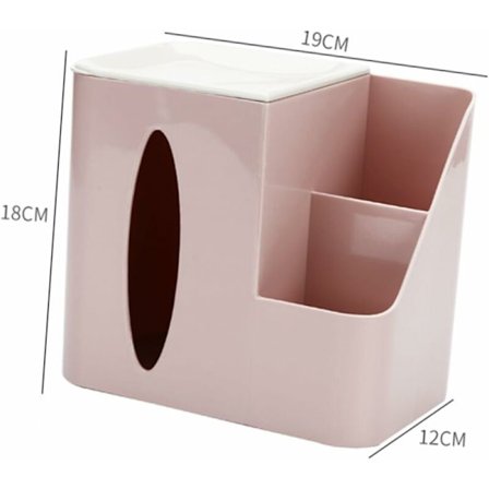 Multifunksjonell serviettboks Firkant serviettboks Dekorativt papirhåndkleholder Penneblyantbeholder Bilboksdeksel Papirhåndkleetui-Rosa