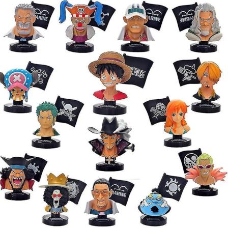 15 st One Piece Luffy Nami Sanji figurleksak