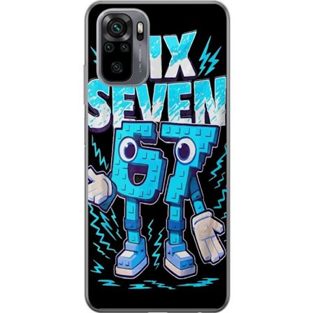 Yhteensopiva Puhelinkuori Xiaomi Xiaomi Redmi Note 10 Lelukas sininen kuvaus numeroilla Six Seven retro-arkadityyliä vahvalla typografialla ja graafi