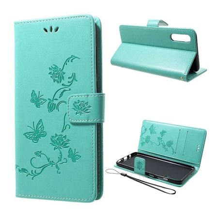 A70 sommerfugleprint på lædercover - grøn