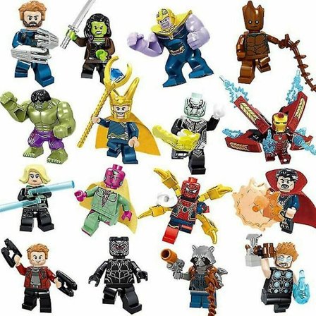 8/16 stk Avengers Hulk Superman minifigurer byggeklosser leker. KLB