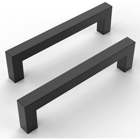 Set med 2 svarta köksmöblerhandtag Möbelhandtag Svart