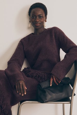 NA-KD - Strikket genser med frynser - Gensere - Brun - XS (EU 32)