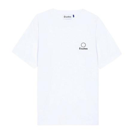 Études, Études Wonder Logo t-shirt wit Wit, Heren, Maat:M,Katoen