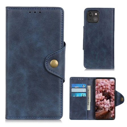 Alpha läder iPhone 13 fodral - Blå