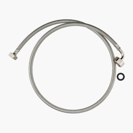 Biltema - Tilkoblingsslange rustfritt stål rett 1/2" x vinkel 3/4" 1200 mm