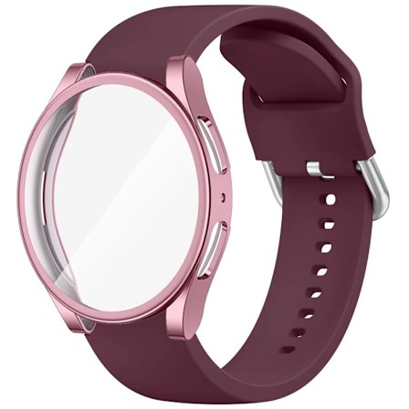 TPU-fodral + silikonarmband för Samsung Galaxy Watch 4 5 6 7 40mm 44mm Armband Skärmskydd Stötfångare för Galaxy Watch 4 5 6 7