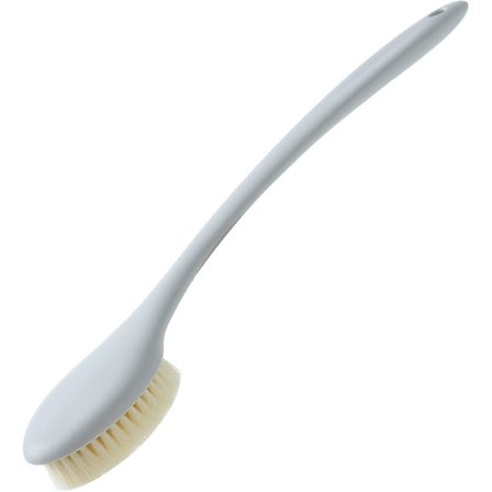 Badebørste Kroppsbørste Dusjbørste Ryggbørste Med Lang, Ergonomisk Sklisikker Holdbar (grå)