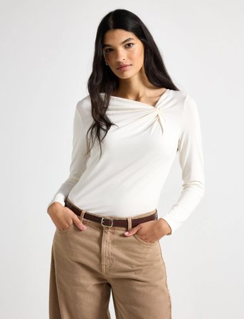 Lindex Top Simona - Cream - L