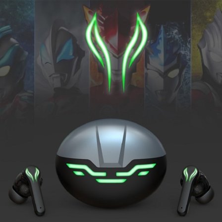 YX-03 Trådlösa In-Ear Gaminghörlurar med LED, Silver/Svart