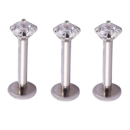 3 st Mindre Stål Spiral Mun Läpp-Stud Enkel Läpp-Stud