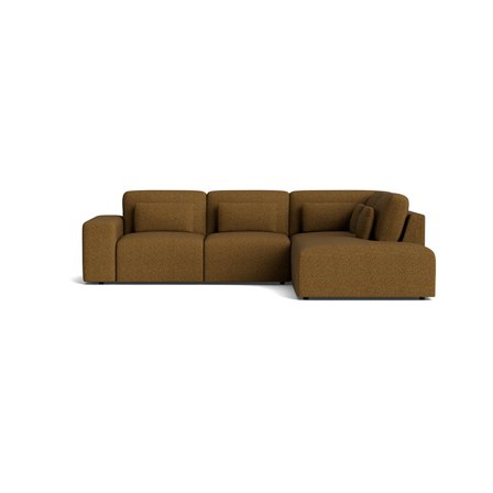 Messina hjørnesofa, højrevendt - Mito Gul - 288x225x80 - Komfortabel hjørnesofa med Nozag fjedre og Ege Ben - Perfekt til afslapning i stuen