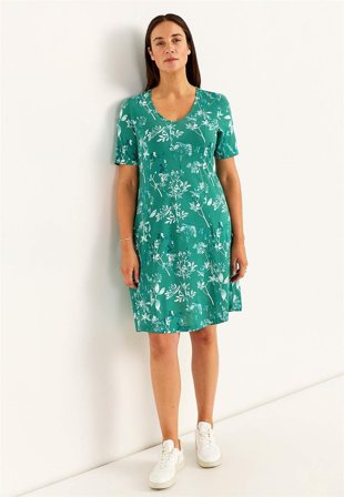 Cellbes of Sweden - Mönstrad trikåklänning med fickor - grön/mönstrad - för damer - 50/52