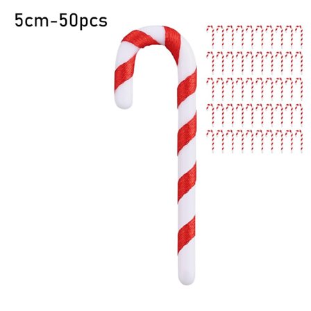 Mordely 50 Styck Julgodis Cane Xmas Tree Decor 5CM 5CM
