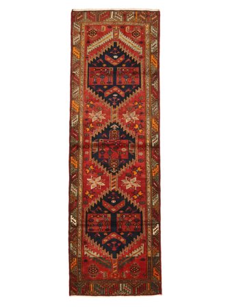 Tapis Hamadan 100X307 De Couloir Rouge Foncé/Noir (Laine, Perse)