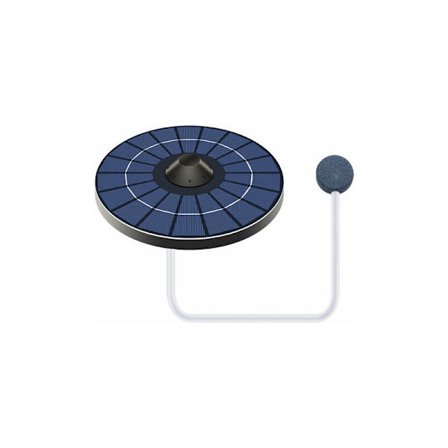 Solförsörjd syrepump för damm med luftslang och bubbelsten fiskdammsluftare