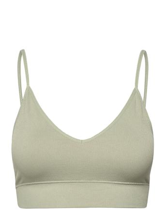 Bra Seamless Rib Top Lingerie Bras & Tops Soft Bras Tank Top Bras Grön Lindex