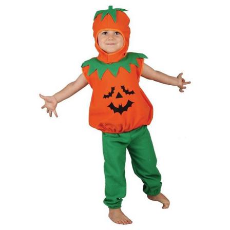 Pumpadräkt 3 Delar Maskeraddräkt Halloween Multicolor 116