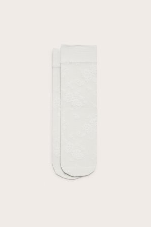 Kappahl | Tynne sokker med blondemønster | Offwhite