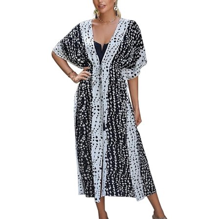 Kimono kjole til kvinder, natkjole, strandbikini, sommerkjole, cardigan