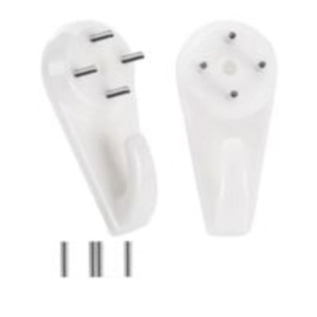 40 bildkrokar, betong/puts/hårda väggar, för upphängning av tavlor