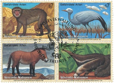 FN Wien - Truede dyr 1997 - Stemplet sæt 4v