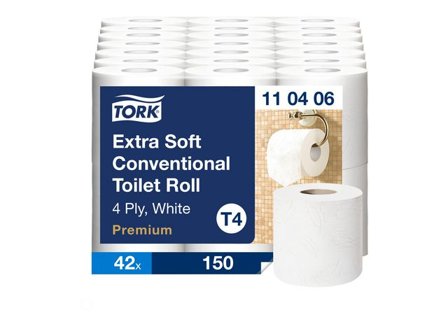 TORK Toalettpapper Premium T4 4-lag vit 42/krt - Lyreco - Städ och hygien - Toalettpapper och torkpapper - Toalettpapper - rulle